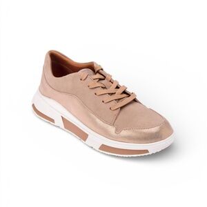 Fitflop Sneakers Freya Genuine Soft Smooth Leather Patent Trim Blush Size US 8.5